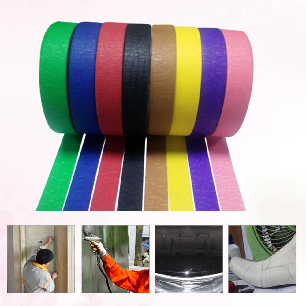 6PCS Adhesive Tape Textured Paper Tape Spray Masking Tape Paper Special Strong Sticky Wrinkle Paper for Parties Supplies (Random Color)