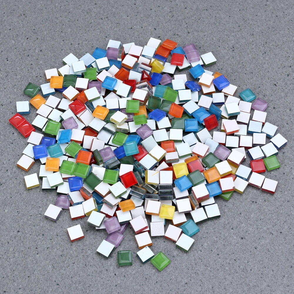 360 Pcs 300g Mosaic Tiles Colorful Square Crystal Glass Mosaic Tiles for DIY Crafts Mosaic Making (1x1cm)