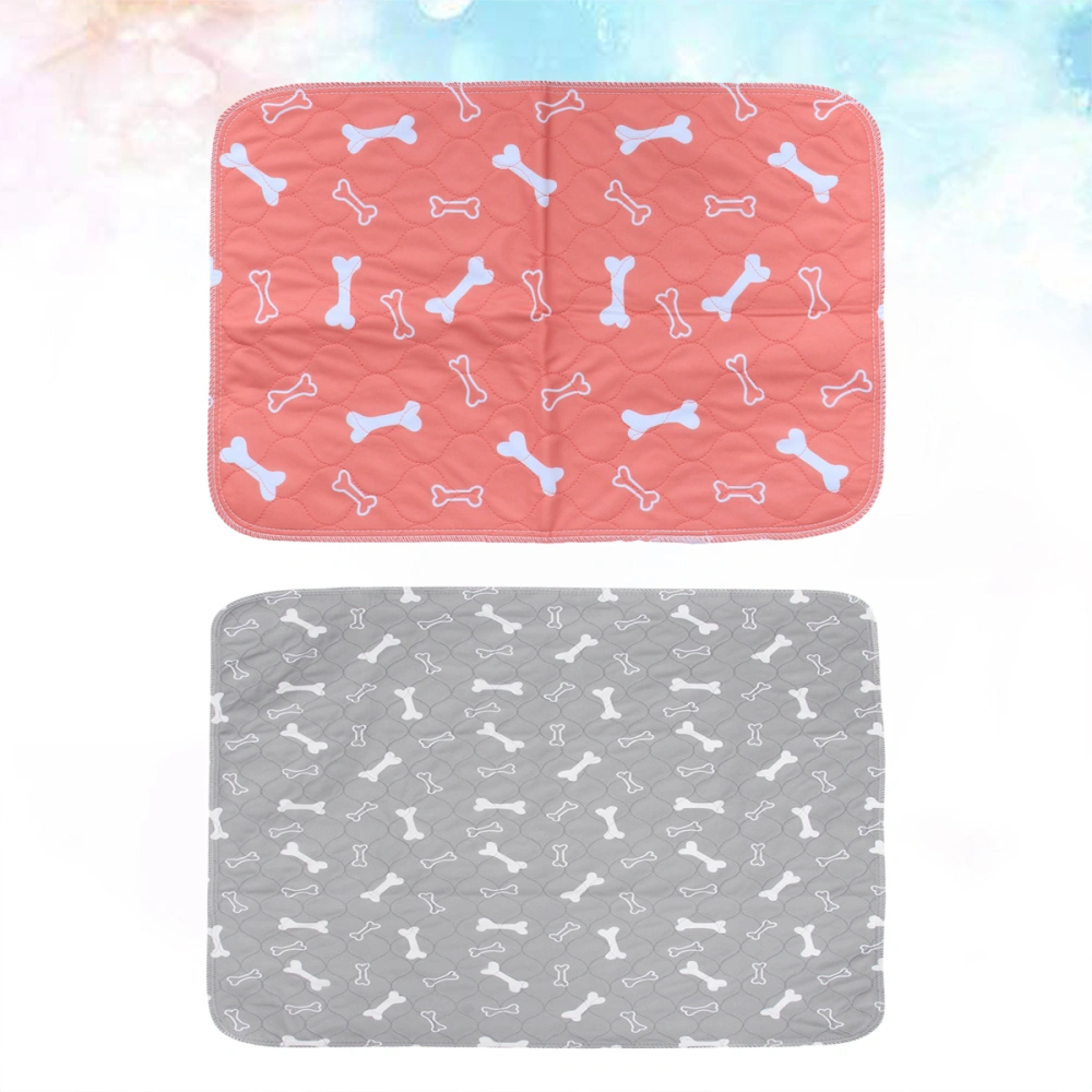 2pcs Adorable Pet Cushion Water Absorbent Pad Deodorant Diapers Pet Training Wee Pads for Pet Dog Cat (60x40cm Orange and Gray)