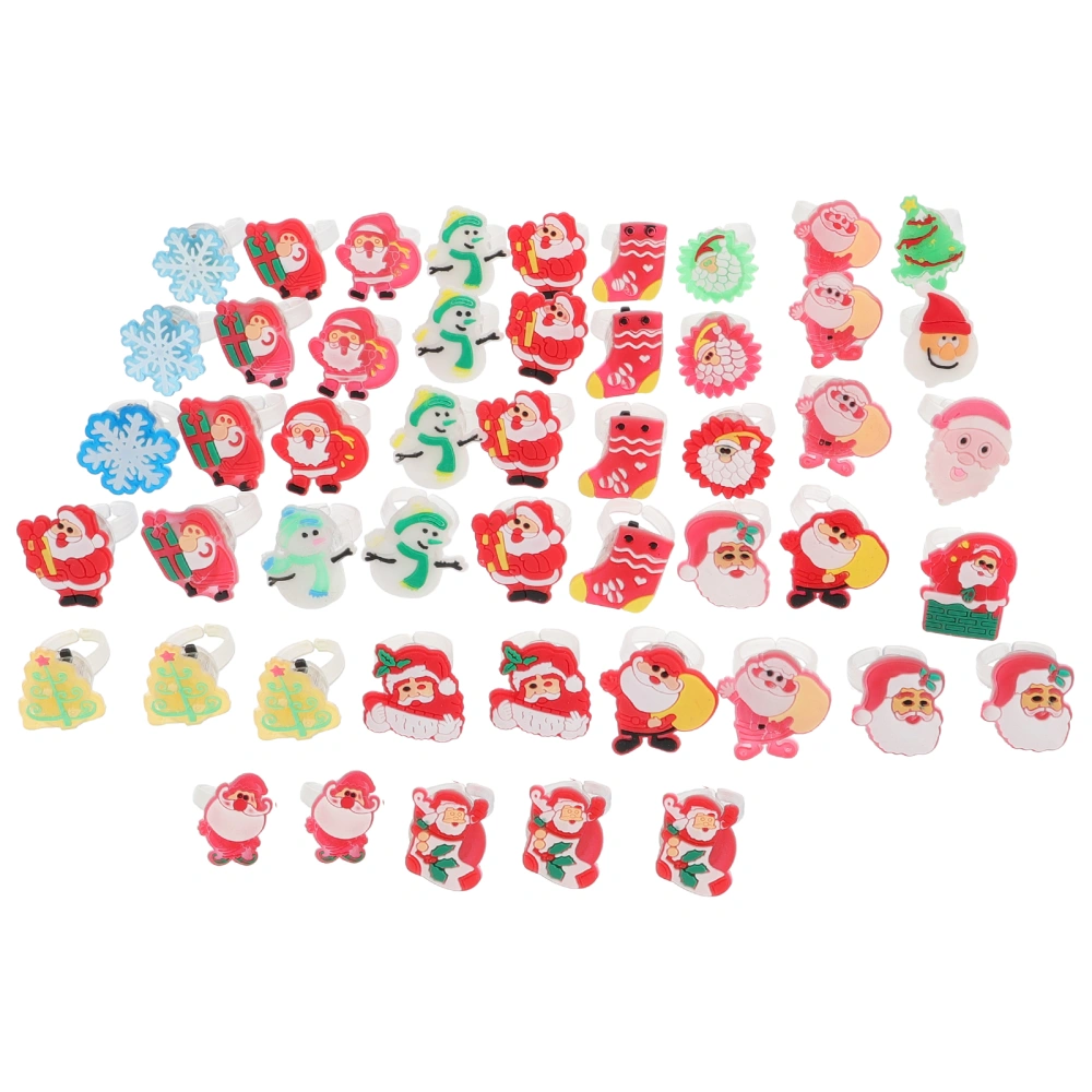 50Pcs Light Up Ring Lovely Christmas Kids Rings Christmas Party Favors