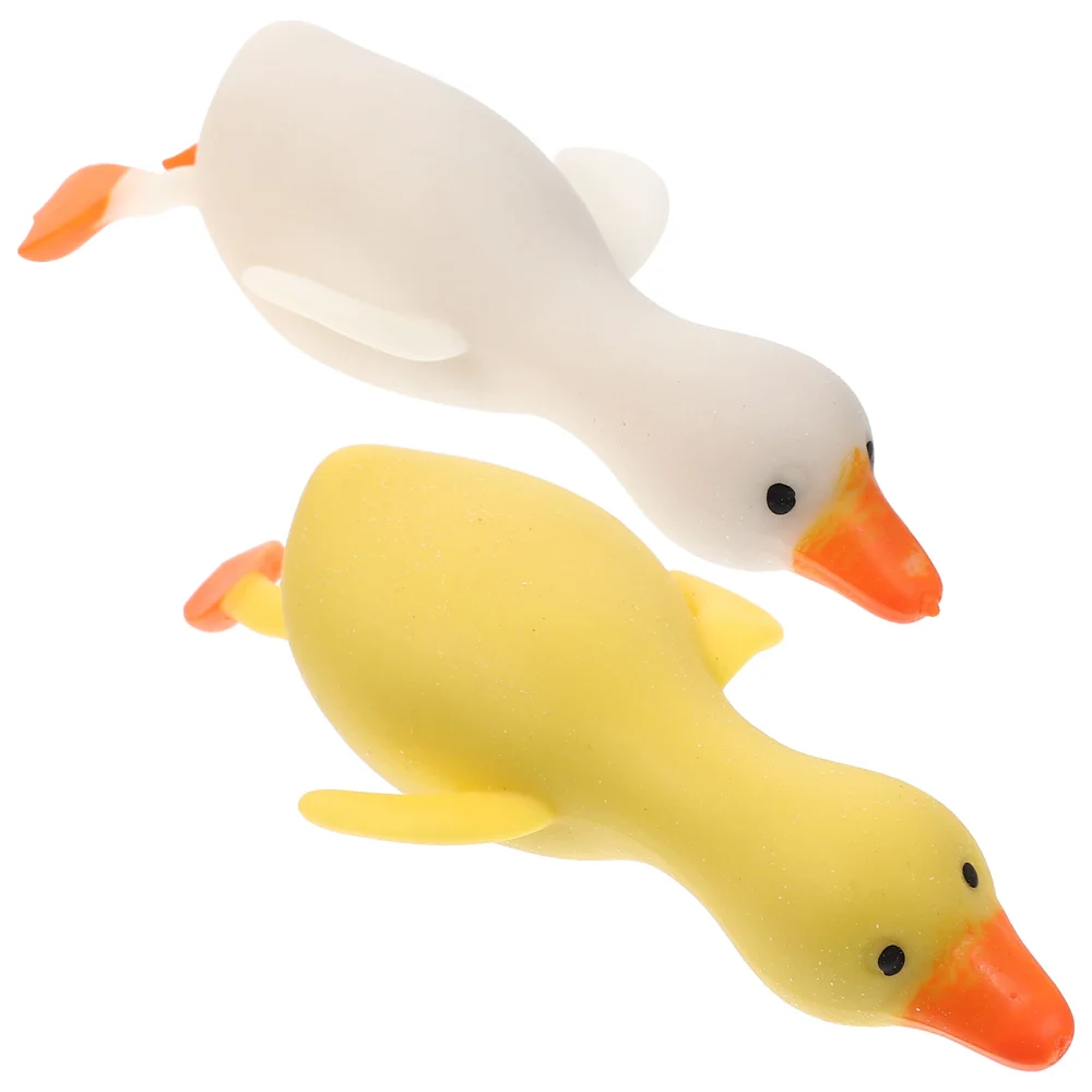 2Pcs Office Decompression Toys Cartoon Duck Animal Toy TPR Animals Toys Kids Stress Toys Party Gifts