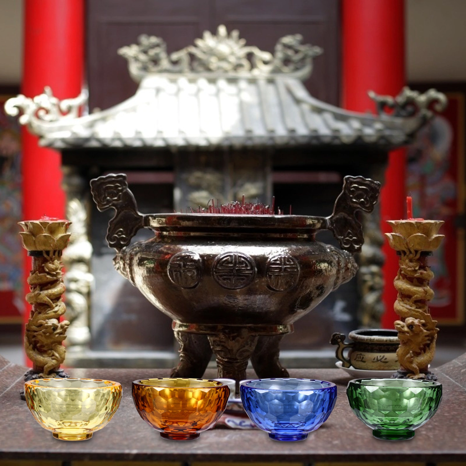 4pcs Holy Water Cup Blessing Water Offering Bowl Buddhist Offering Bowl