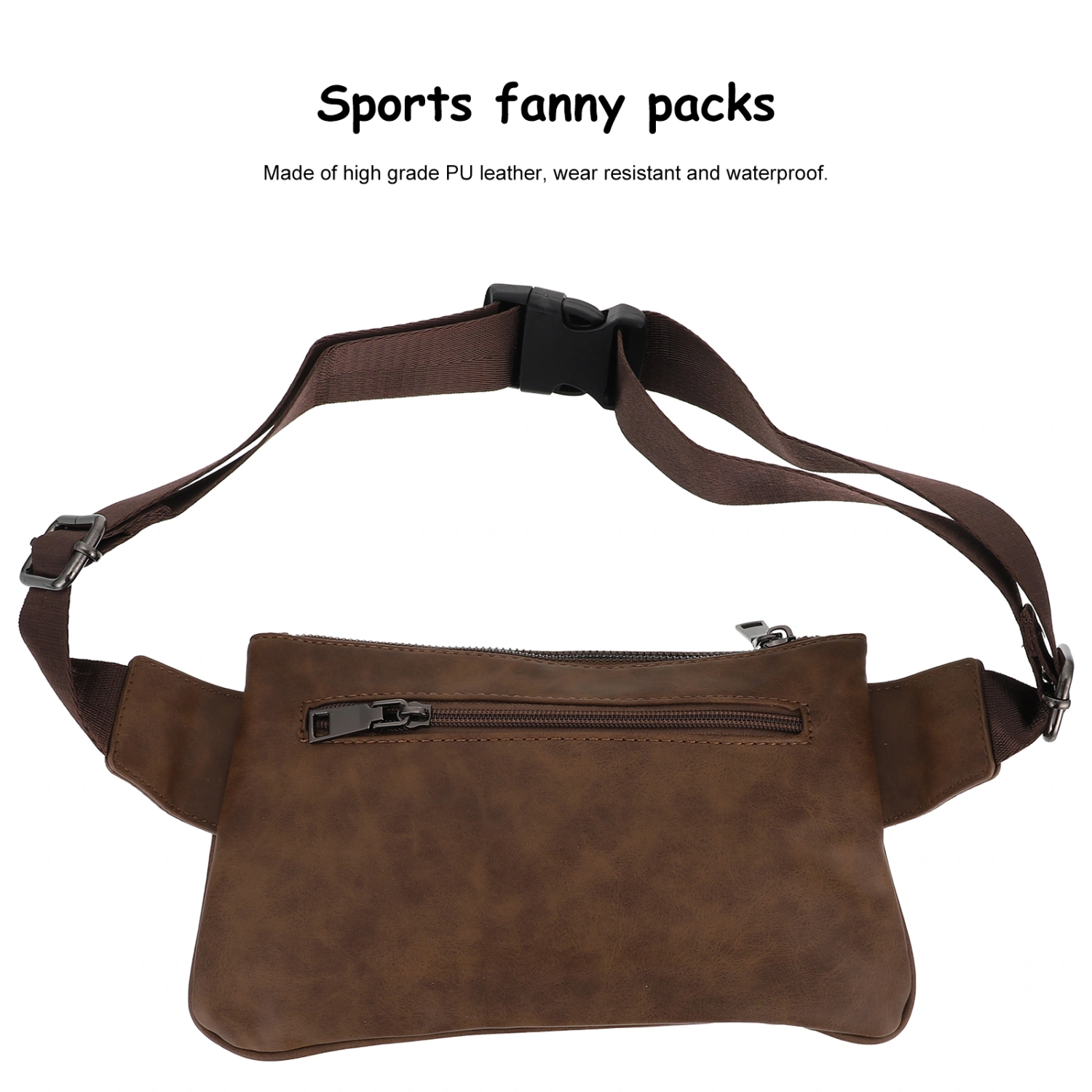 Men Waist Bag Casual Sports Workout Fanny Pack Bag for Travel Climbing Camping (Coffee)