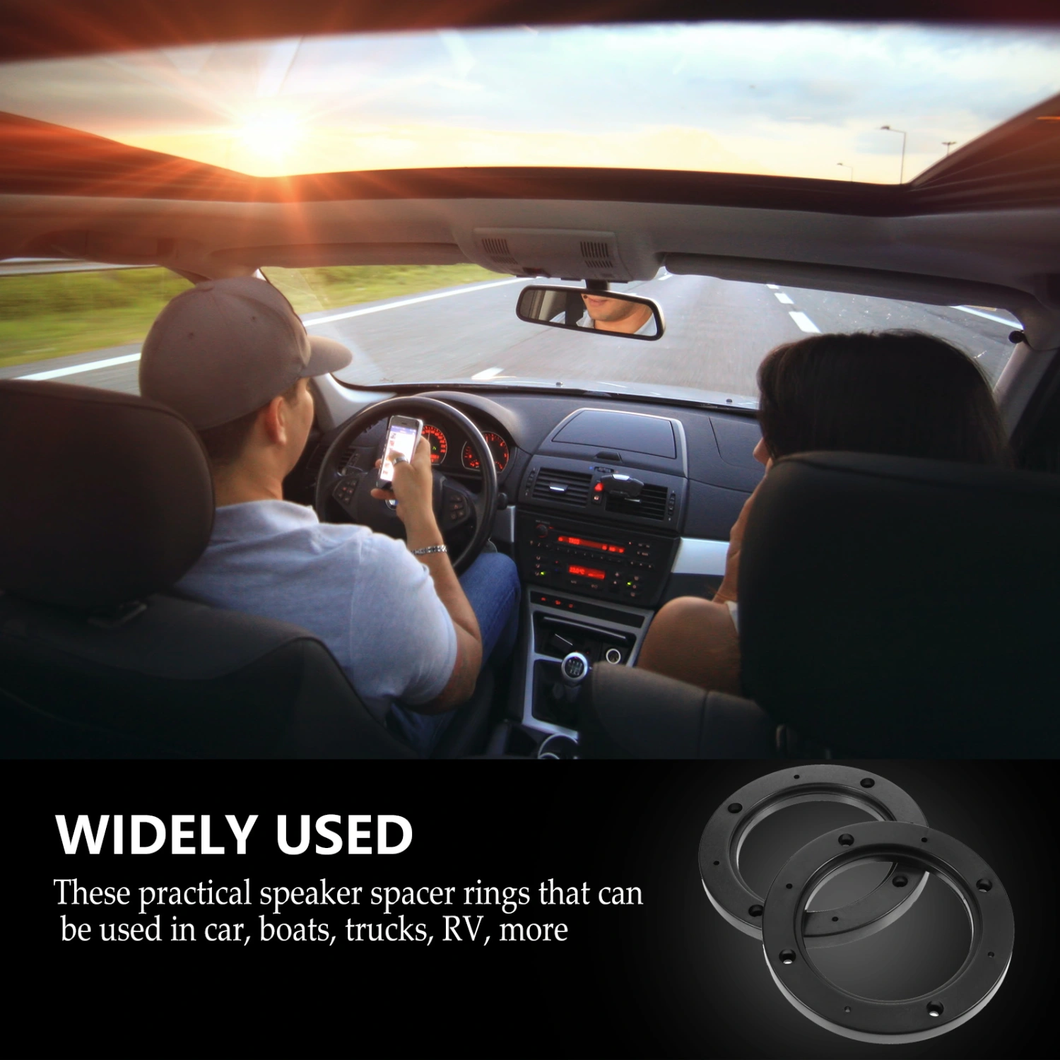 4 Pairs Durable Car Speaker Spacers Useful Speaker Adapter Auto Speaker Ring