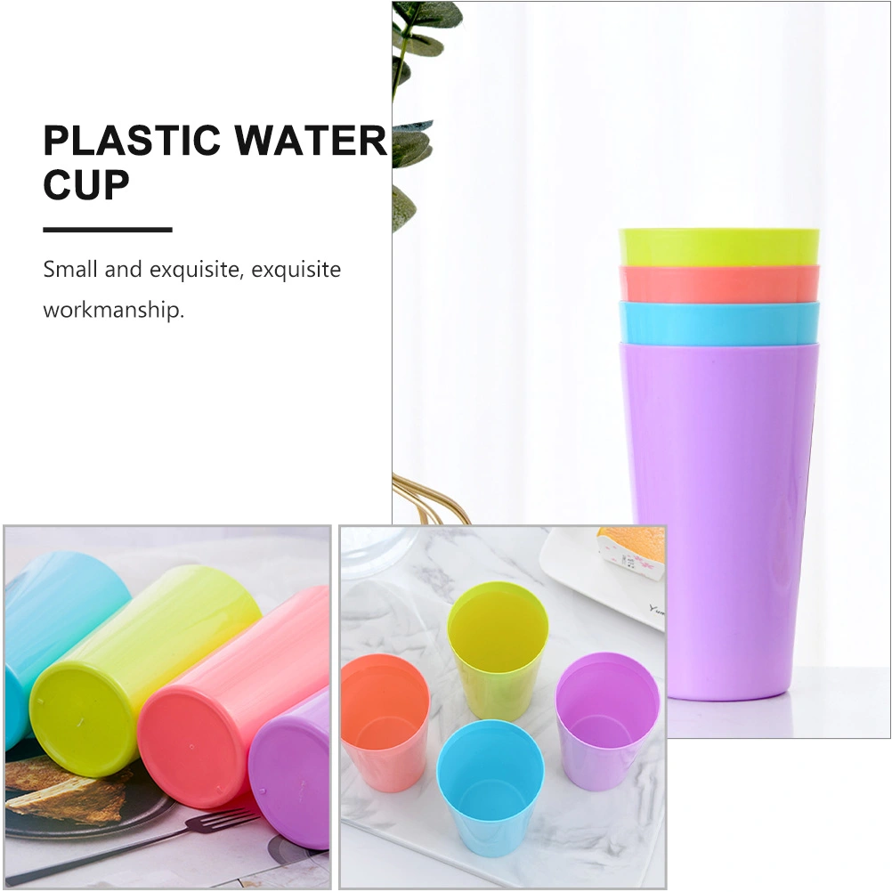 8pcs Reusable Plastic Cups Colorful Water Cups without Lid for Kids Toddlers