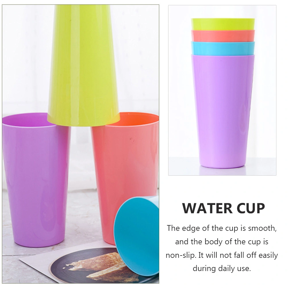 8pcs Reusable Plastic Cups Colorful Water Cups without Lid for Kids Toddlers