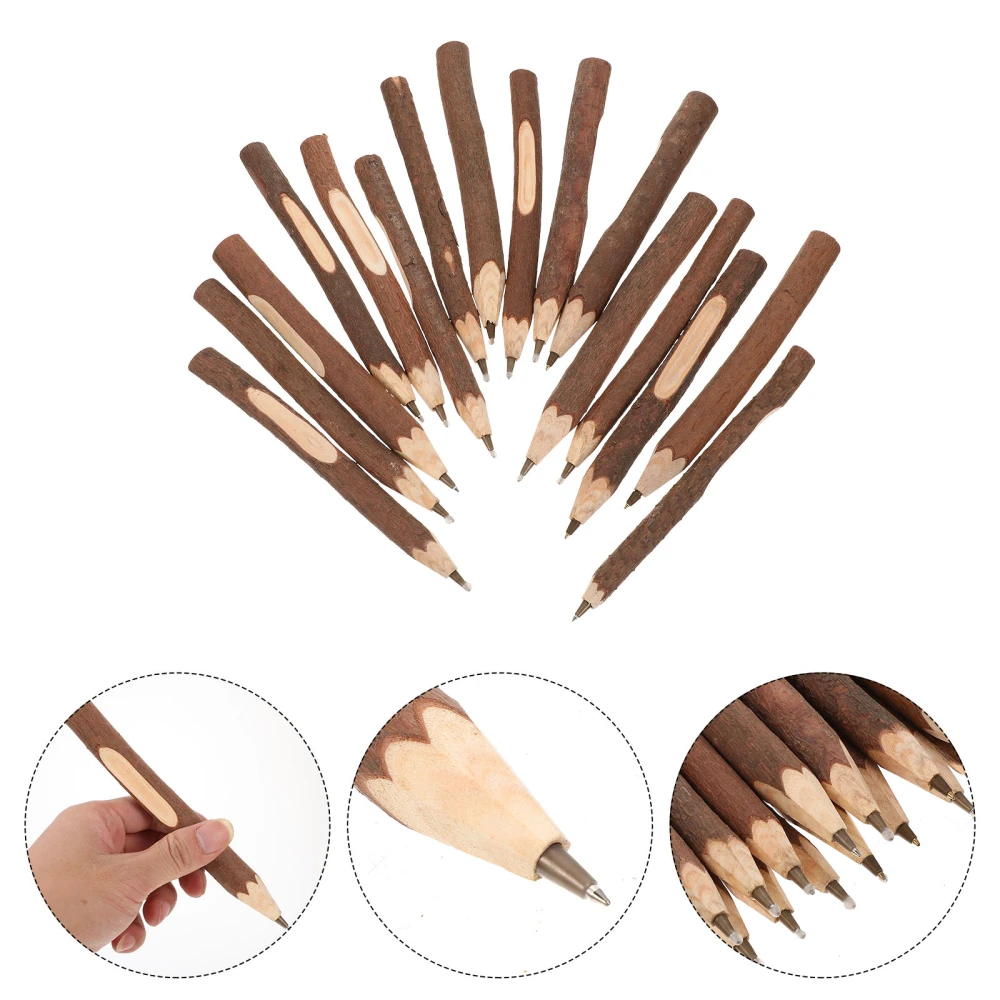 16Pcs Household Ballpoint Pens Multi-function Gift Pens Convenient Wood Pens Writing Accessory