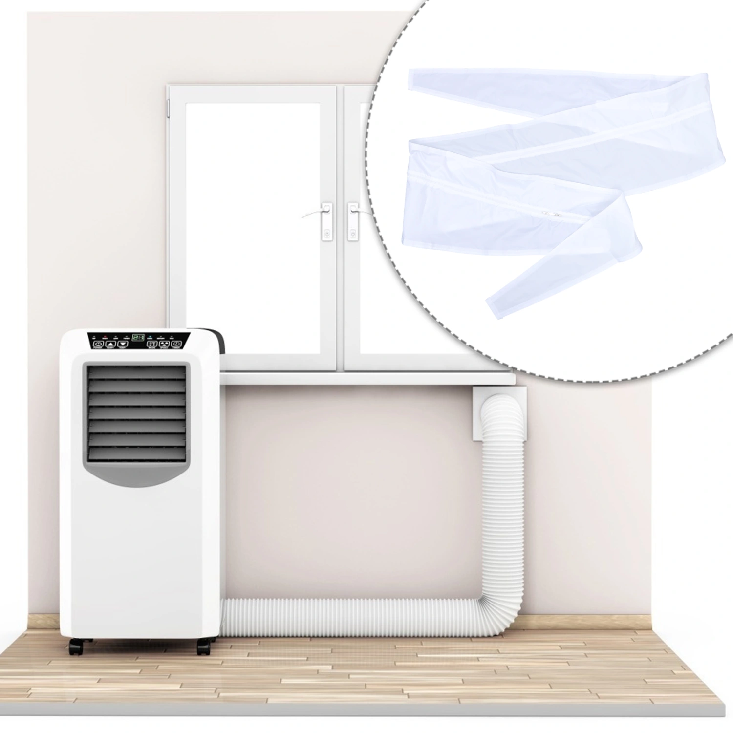 1 Set Mobile Air Conditioner Seal Cloth Practical Push Window Sealing Cloth