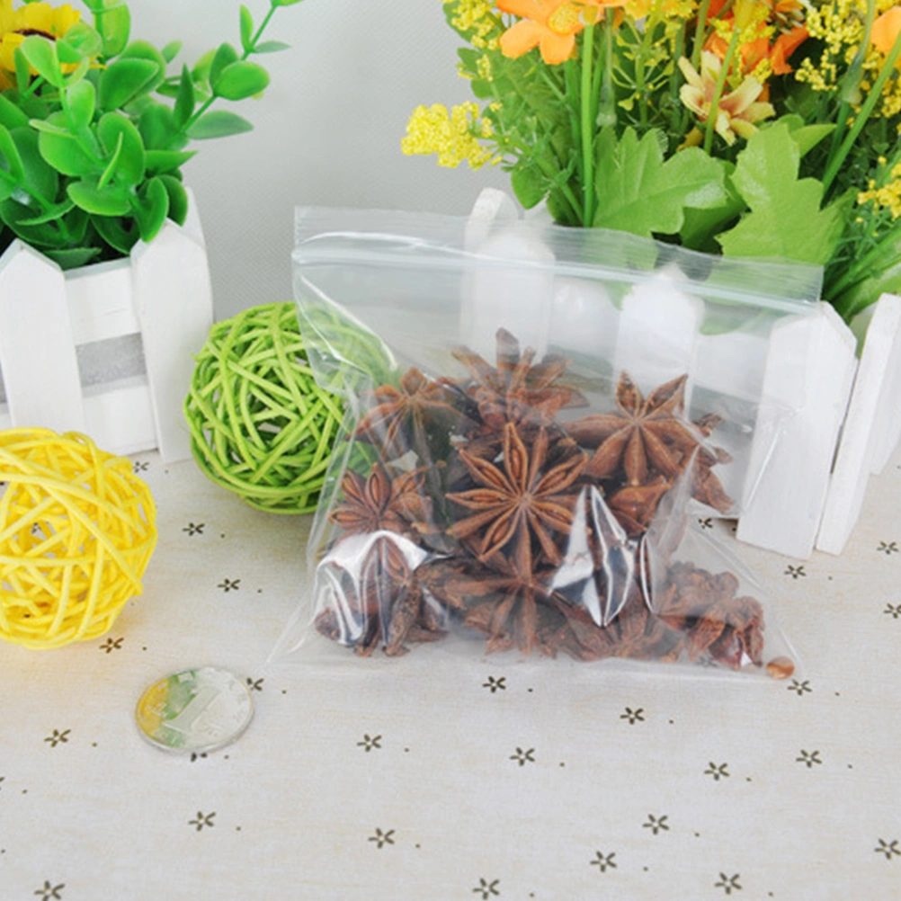 100pcs Plastic Pill Bags Reclosable Sealing Pouch Bulk Food Storage Bag Flour Packaging Bag