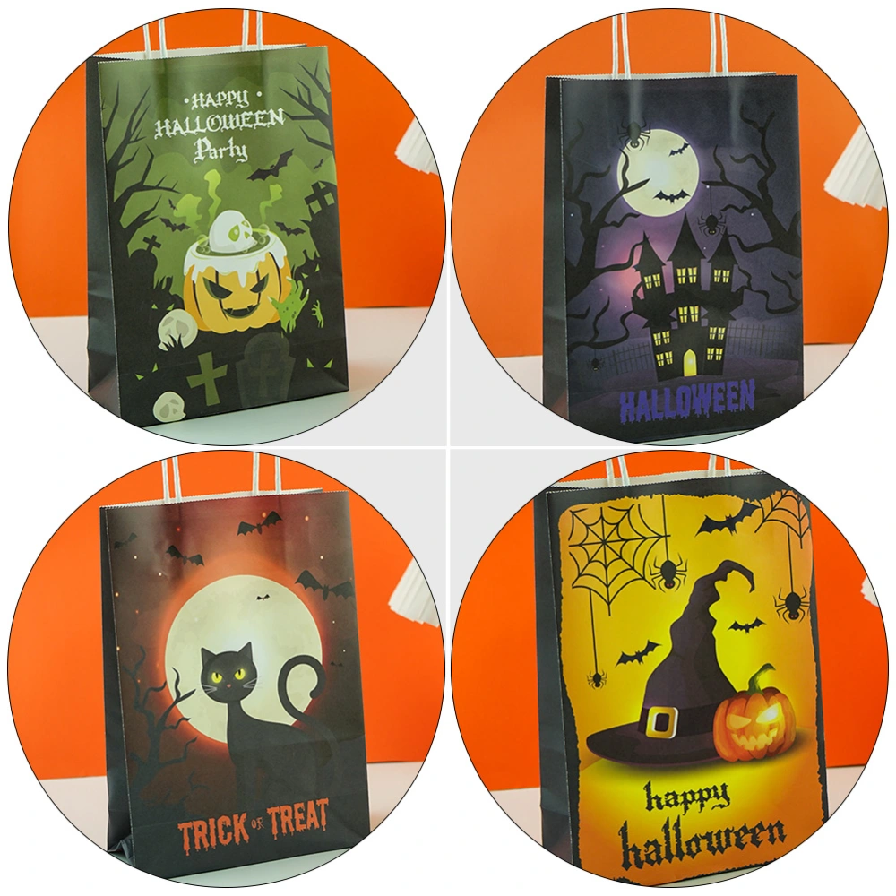 12Pcs Halloween Elements Candy Bag Decorative Handheld Gift Bag Party Supply