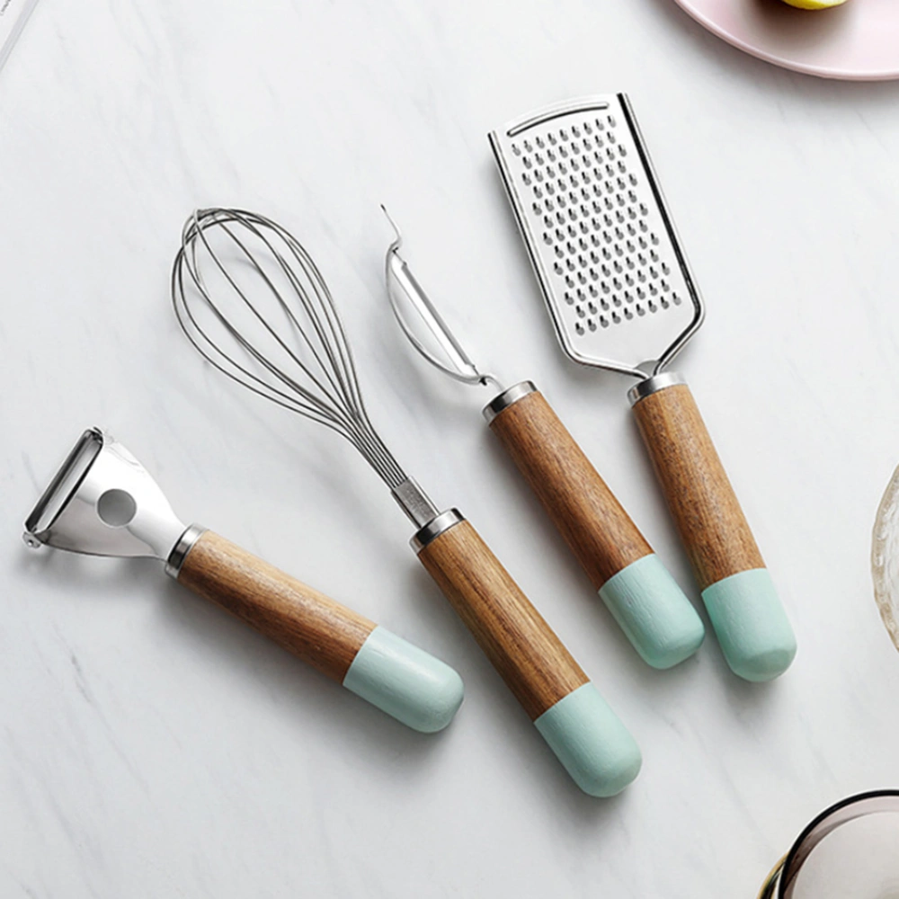 1 Set 4pcs Kitchen Gadget Plane Grater Egg Whisk Fruit and Vegetable Grater for Home Restaurant