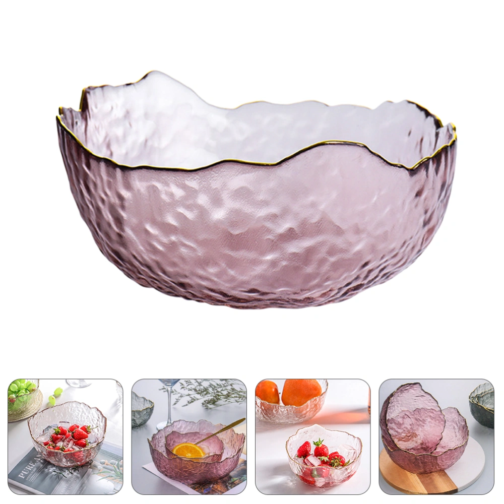 1pc Home Kitchen Transparent Glass Bowl Salad Bowl Food Serving Noodle Bowls