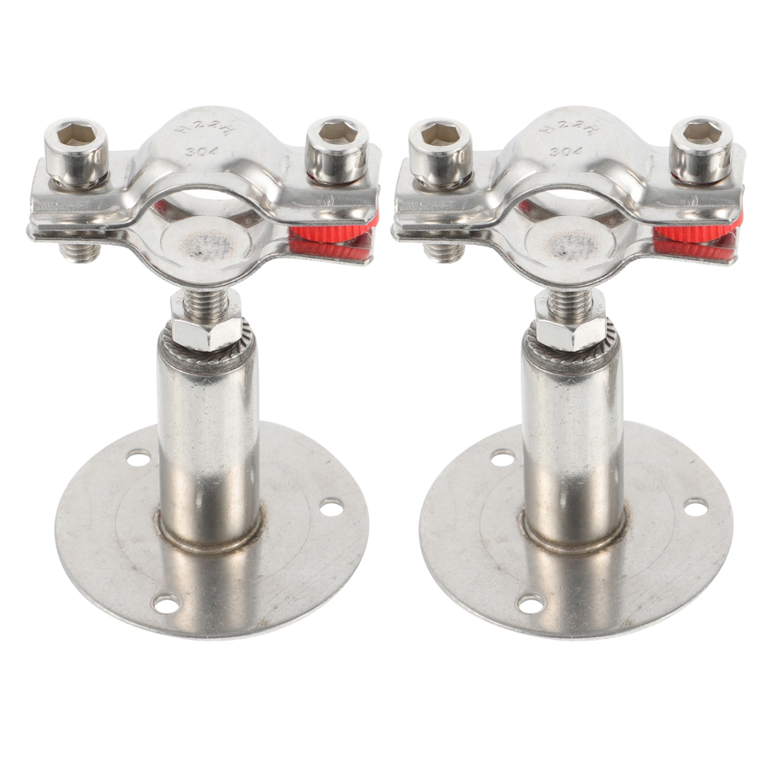2pcs Adjustable Stainless Steel Hose Clamps Water Pipe Clips Tube Bracket Clamp