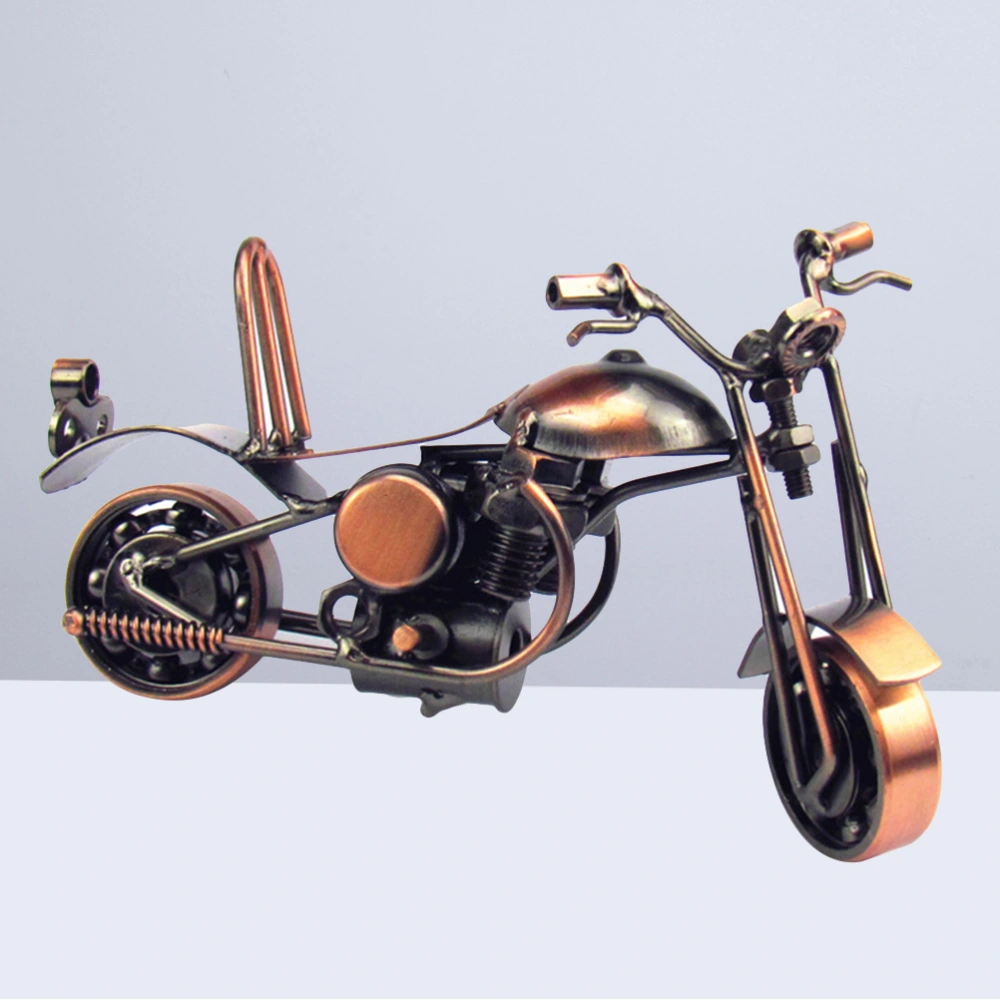 Motorcycle Model Iron Bronze Tone Metal Small Motorbike Model for Home Decor (Bronze)