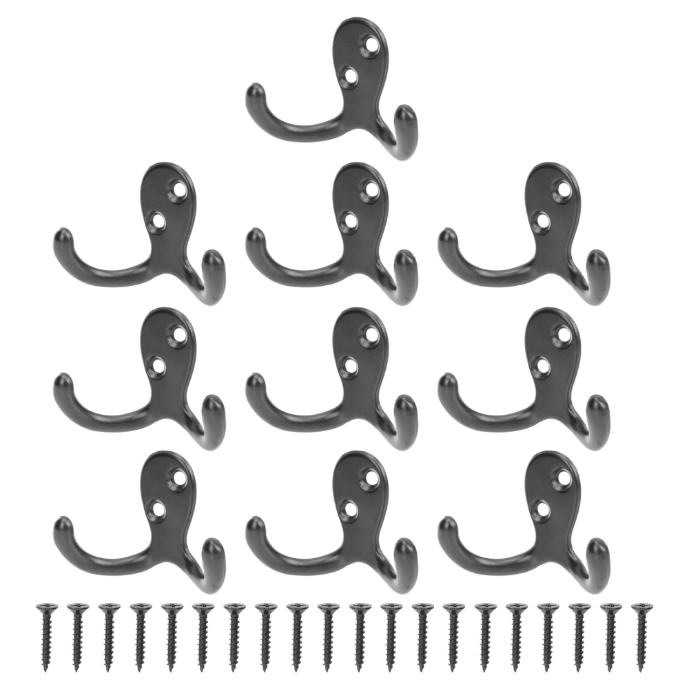 10pcs Bathroom Wall Hanging Clothes Hooks Stylish Towel Coat Hat Hooks for Home