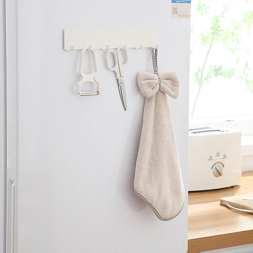 2pcs 6-hook Wall Hangers Bathroom Kitchen Wall Storage Hooks Storage Hangers