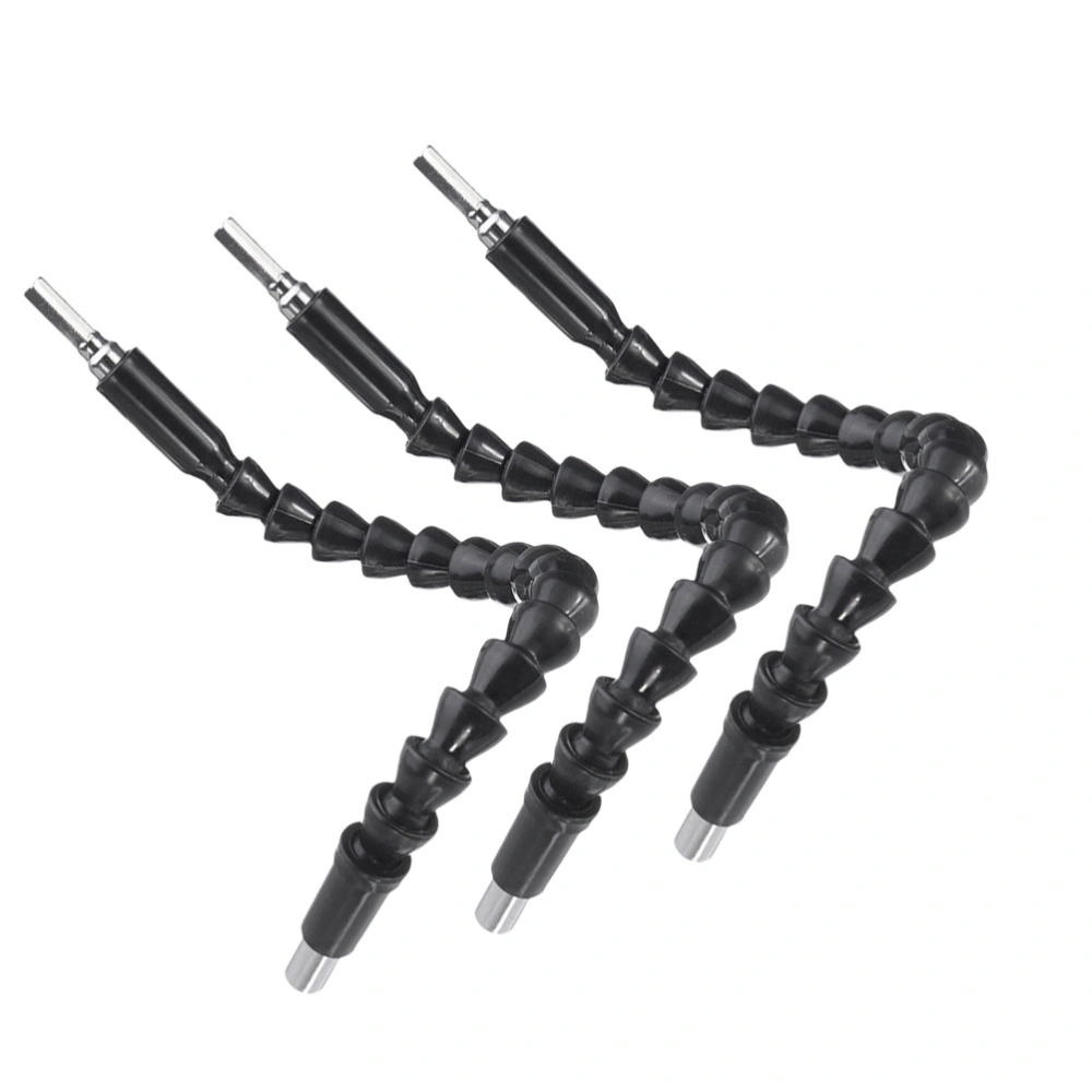 4Pcs 298mm Universal Flexible Shaft Drill Hose Connection Shaft Screwdriver Bit Holder Connect Link for Electronics Black