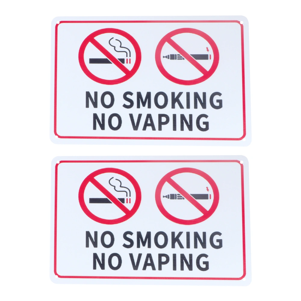 2PCS No Smoking Sign Warning Sign Iron Warning Logo for Hotel Cafe Bar Restaurant Wall Decoration