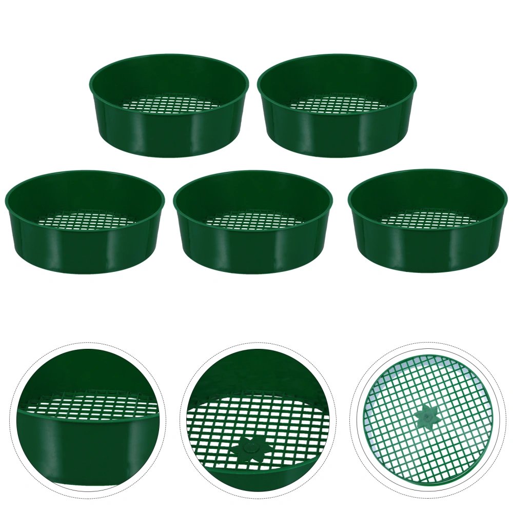 5pcs Garden Sieve Portable Sifter for Compost Soil Stone Mesh Gardening Tool