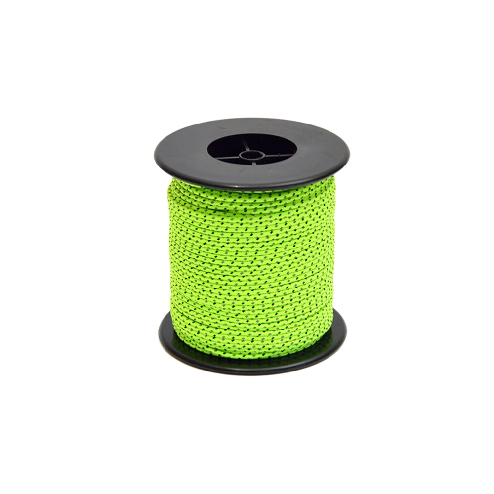 2.5mm Diameter 50m Length Green Reflective Guy Line Cord Outdoor Camping Canopy Tent Paracord Rope