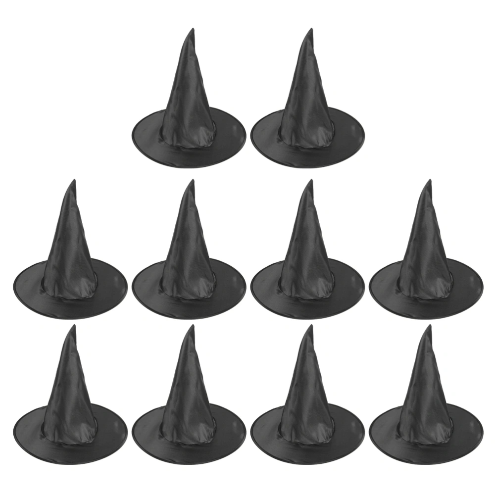 10pcs Halloween Black Witch Hats Halloween Atmosphere Decorations Halloween Party Supplies