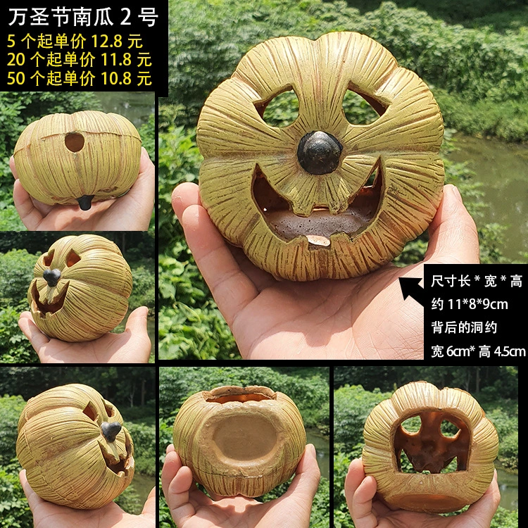 Reptile Hideout Cave Pumpkin Shaped Hideaway Place Resin Reptile Tank Hideout Decoration