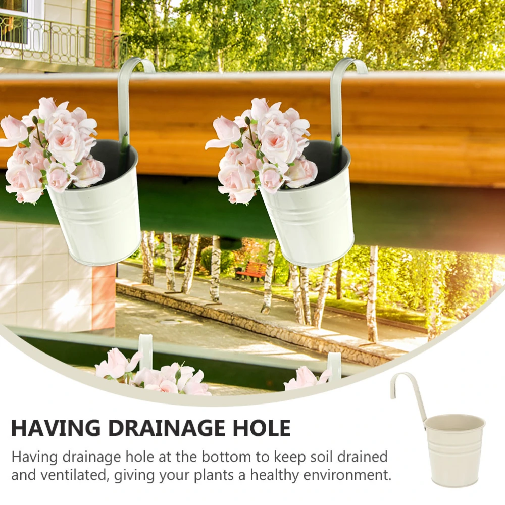 4pcs Iron Hanging Flower Pot Flower Planter Decoration Balcony Hanging Bucket