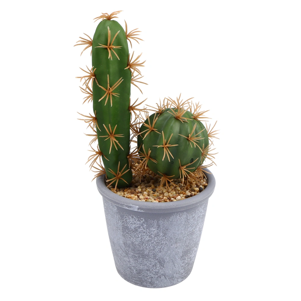 Simulation Tropical Plants Creative Artificial Cactus Fake Potted Bonsai Decor for Home Office (Pot Included) (Saguaro Cactus)