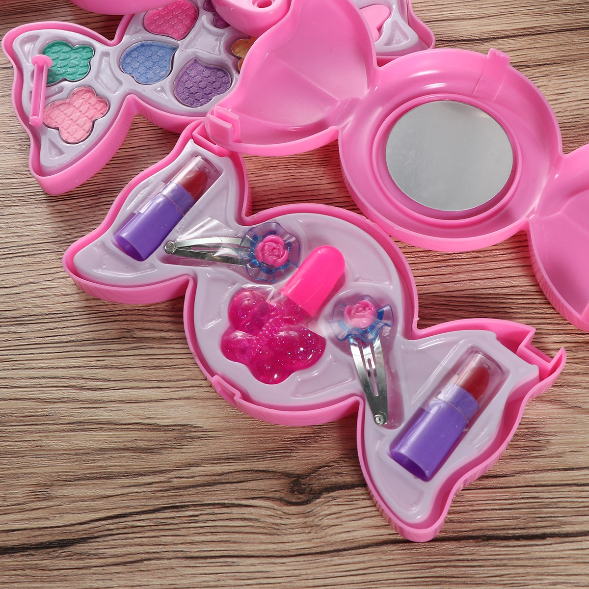 Girls Candy Shape Box Pretend Traveling Make-Up Box Kids Vanity Beauty Salon Cosmetic Case