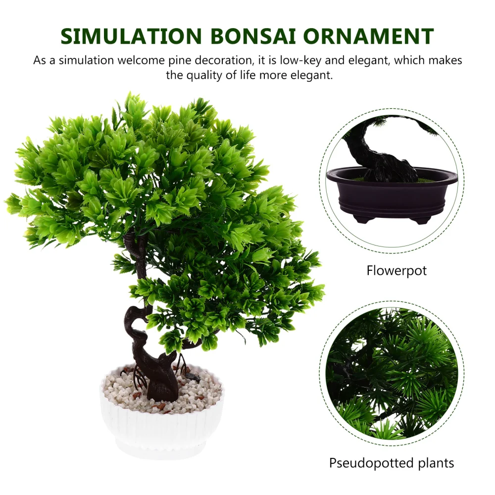 Artificial Pine Potted Plant Potted Bonsai Home Office Table Plant Decoration