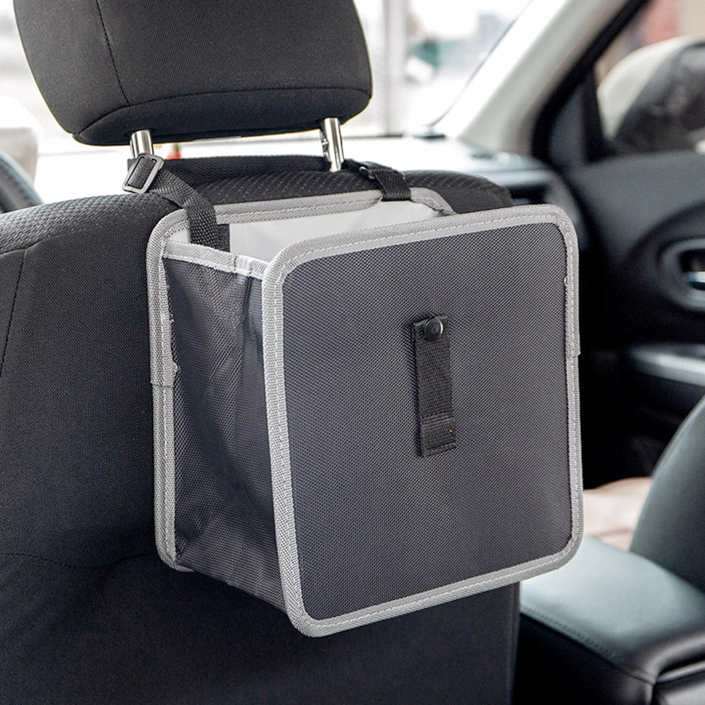 Car Garbage Bag Seat Back Storage Bag Multifunctional Debris Storage Bag Grey