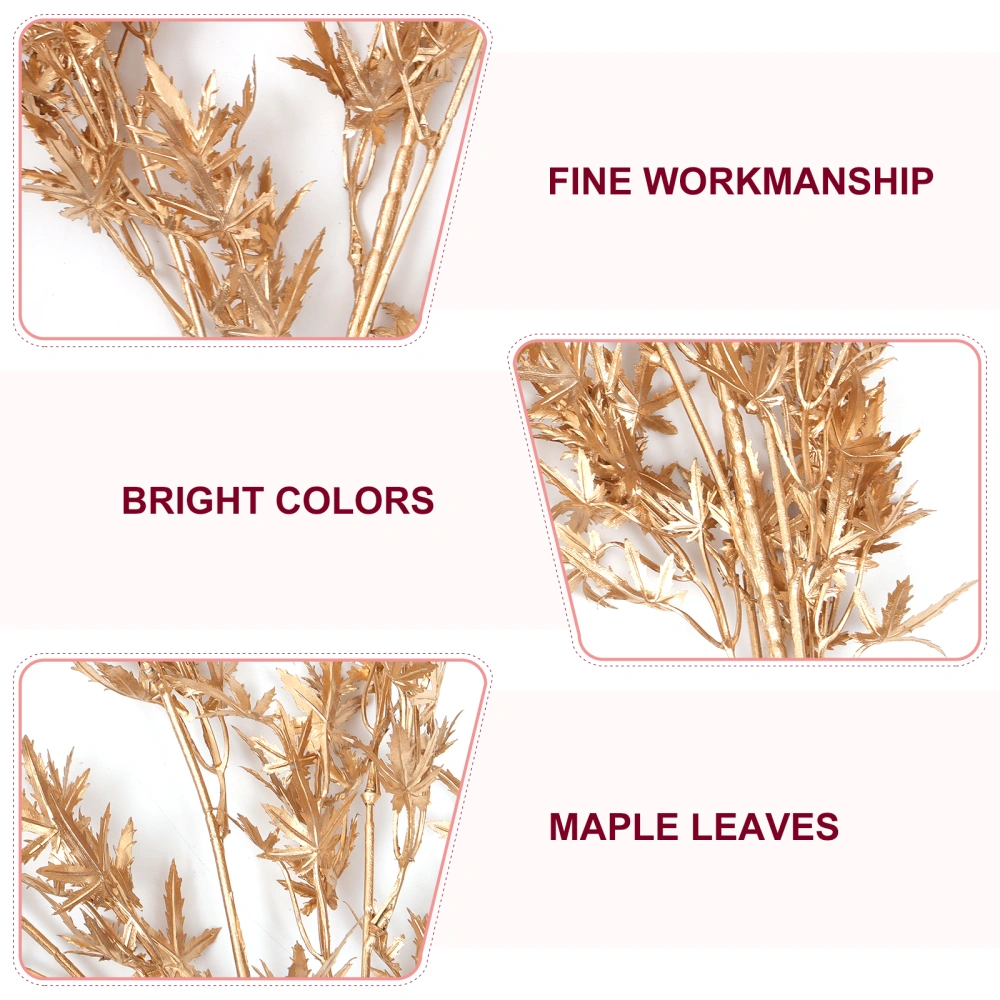 5pcs Artificial Autumn Maple Leaves Thanksgiving Decors Maple Leaves Branches