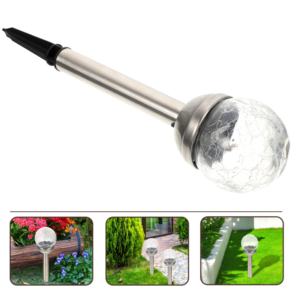 Outdoor LED Solar Lawn Lamp Ground Spike Light Crack Lights LED 7 Color Colorful Glass Ball Lamp Light for Courtyard Lawn Garden Patio