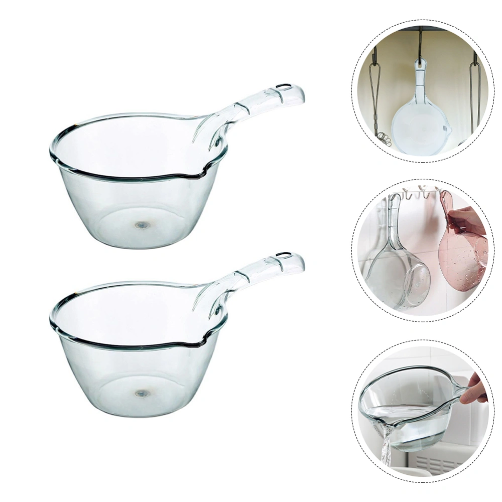 2Pcs Multipurpose Plastic Water Ladles Practical Kitchen Long Handle Water Scoops