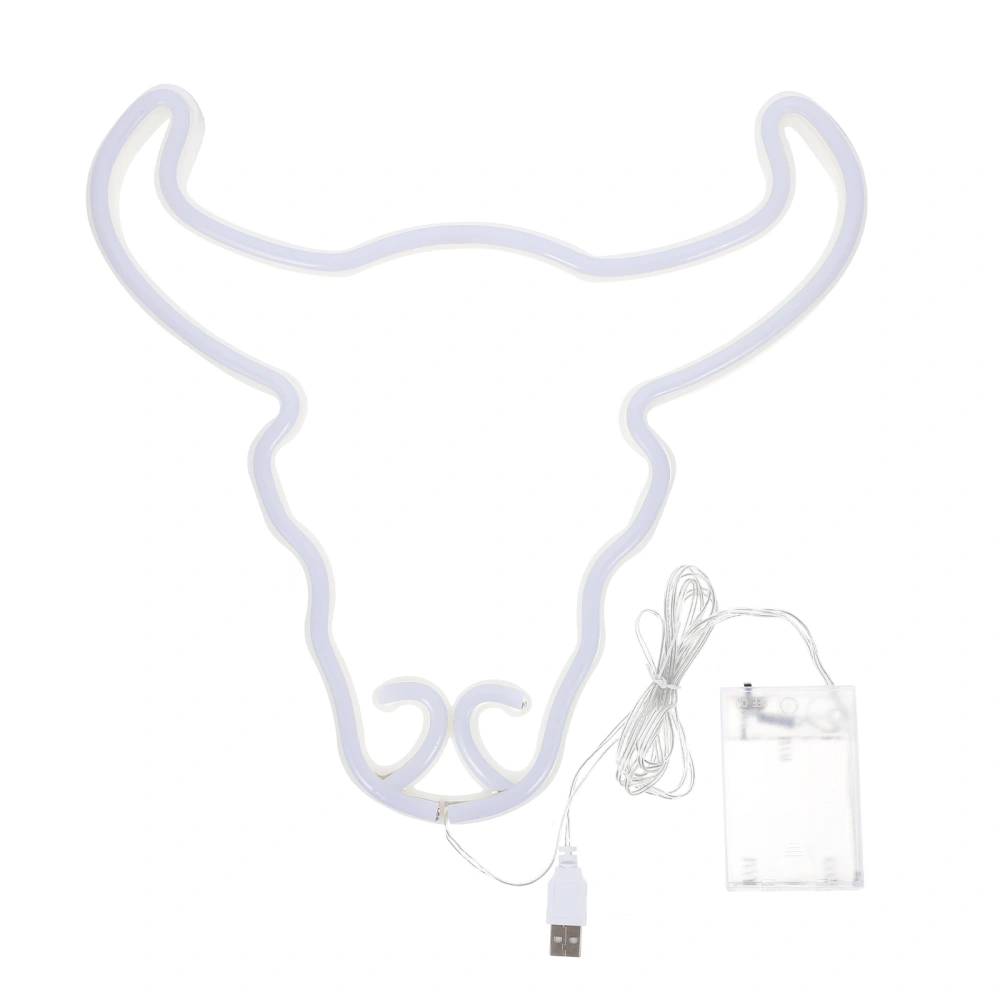 Bull Head Neon Light Neon Sign Bull Head USB/Battery Powered LED Neon Lamp for Wall Decor