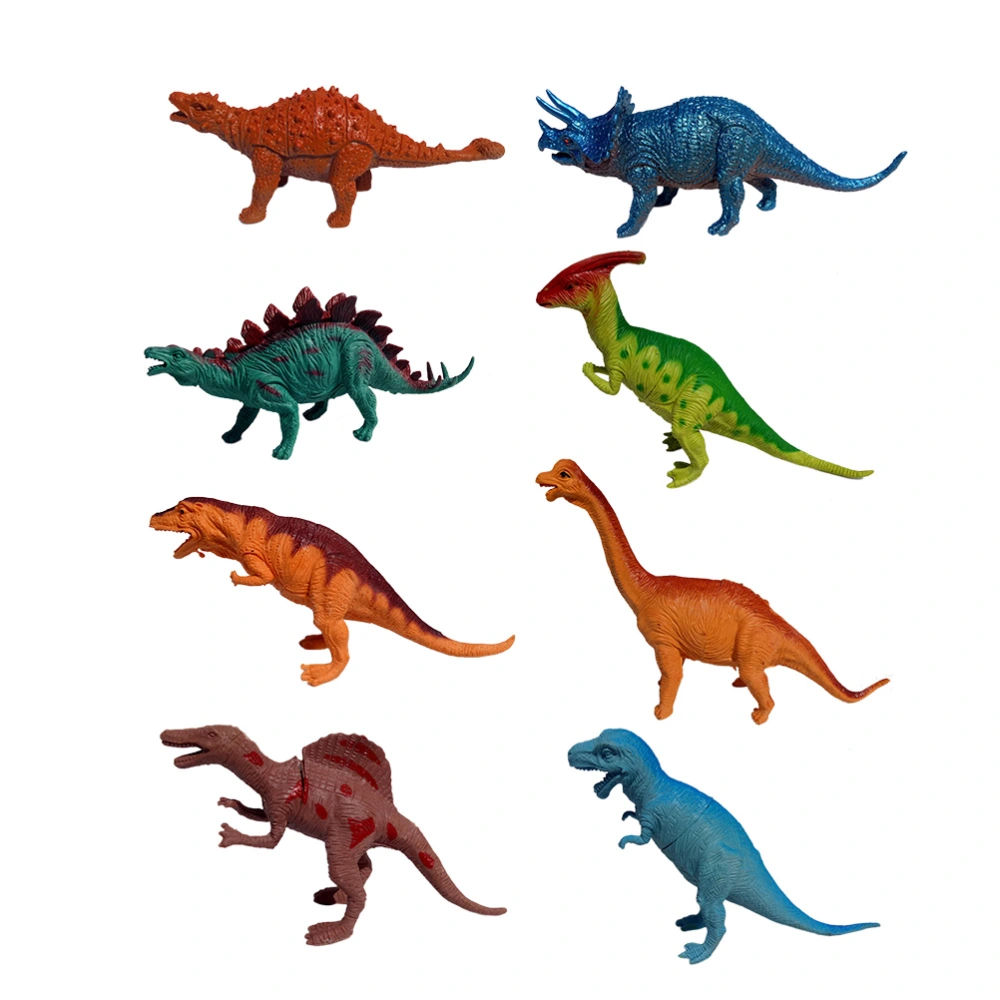 8pcs Rubber Dinosaur Molds Toys Dinosaur Models Figure Toys Decoration Party Favor Gift for Kids(Mixed Pattern)