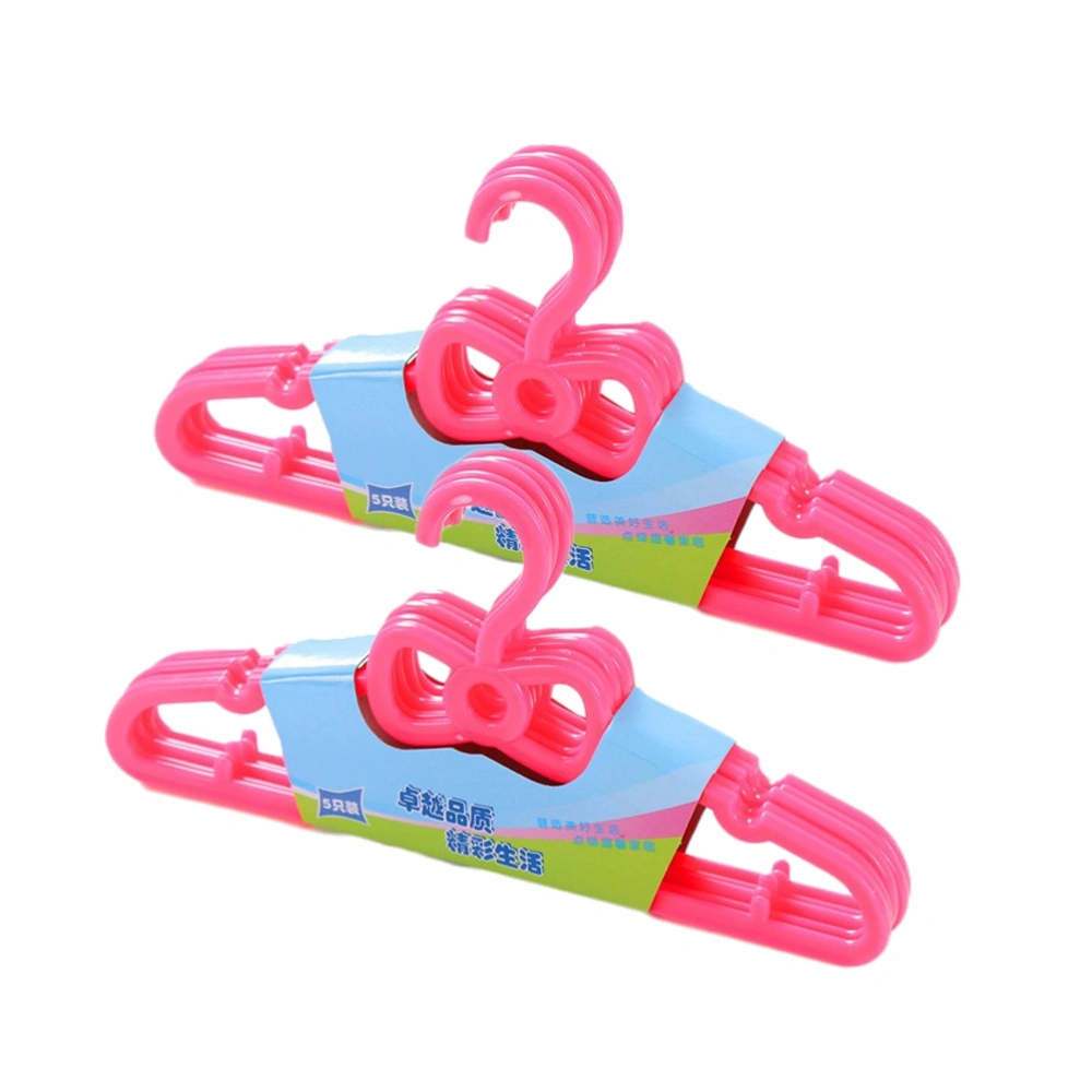 10PCS Bow Children's Hangers Solid Plastic Hangers Kids Home Hangers Clothes Hanging Racks (Red)