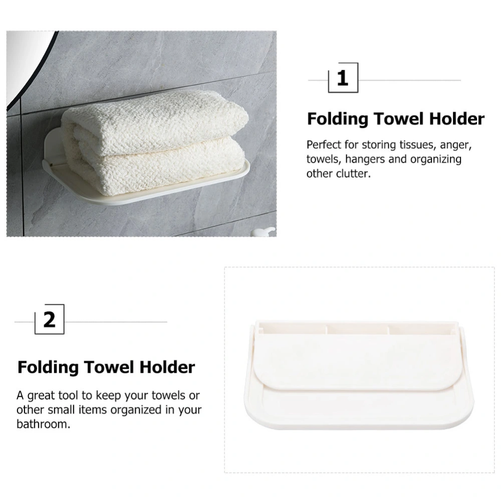 Foldable Towel Rack Punch-free Soap Clothes Rack Bathroom Towel Stand for Home