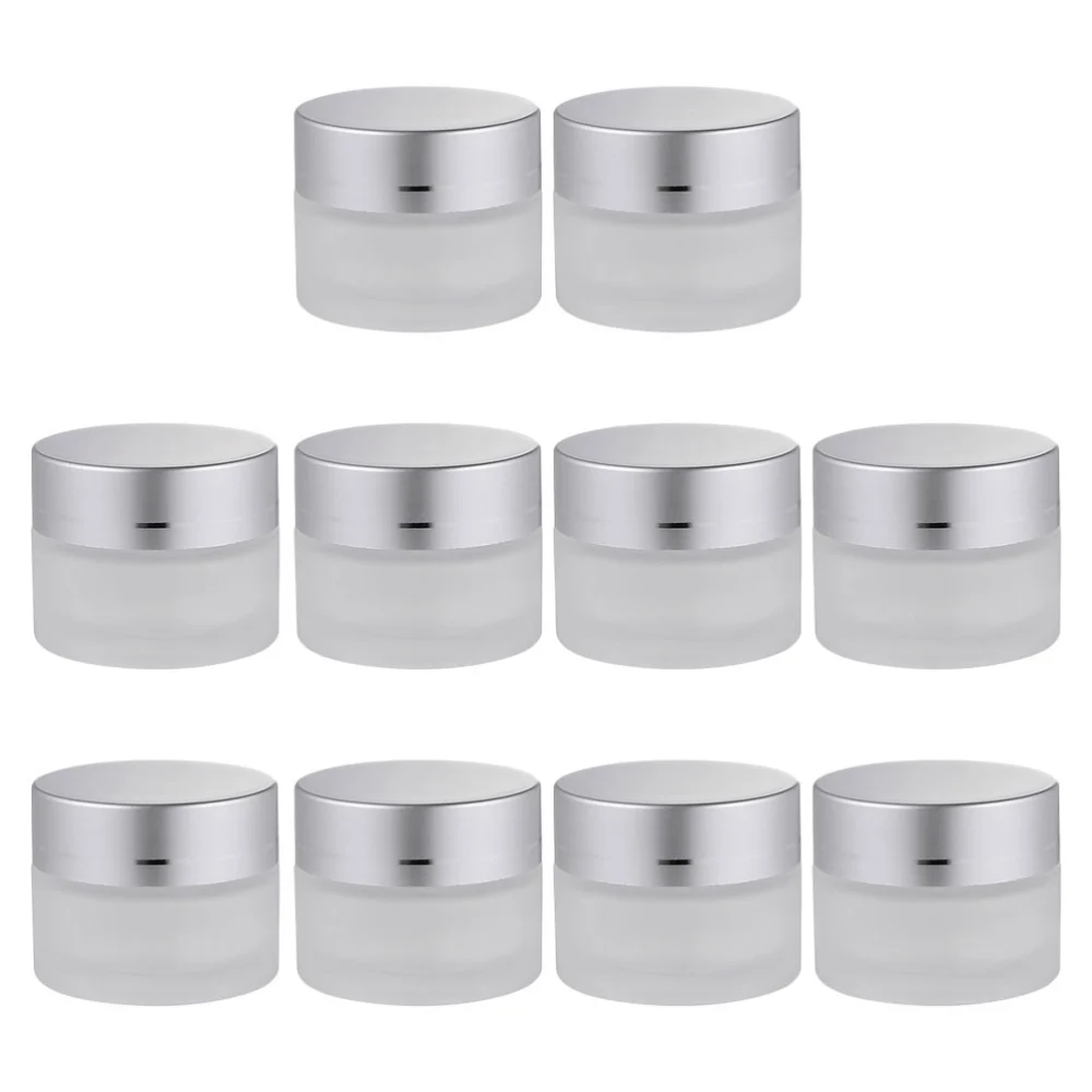 10pcs 5g Portable Cream Jars Glass Cosmetic Dispenser Empty Refillable Jars