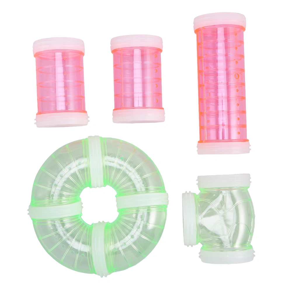 Small Animal Cage Tube Hamster Toy Pipe Acrylic Transparent Tube Hamster Toys(Color Randomization)