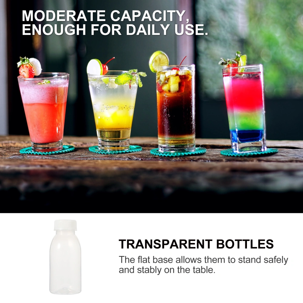 10pcs Transparent Storage Bottles Multipurpose Empty Bottles Reusable Juice Bottles