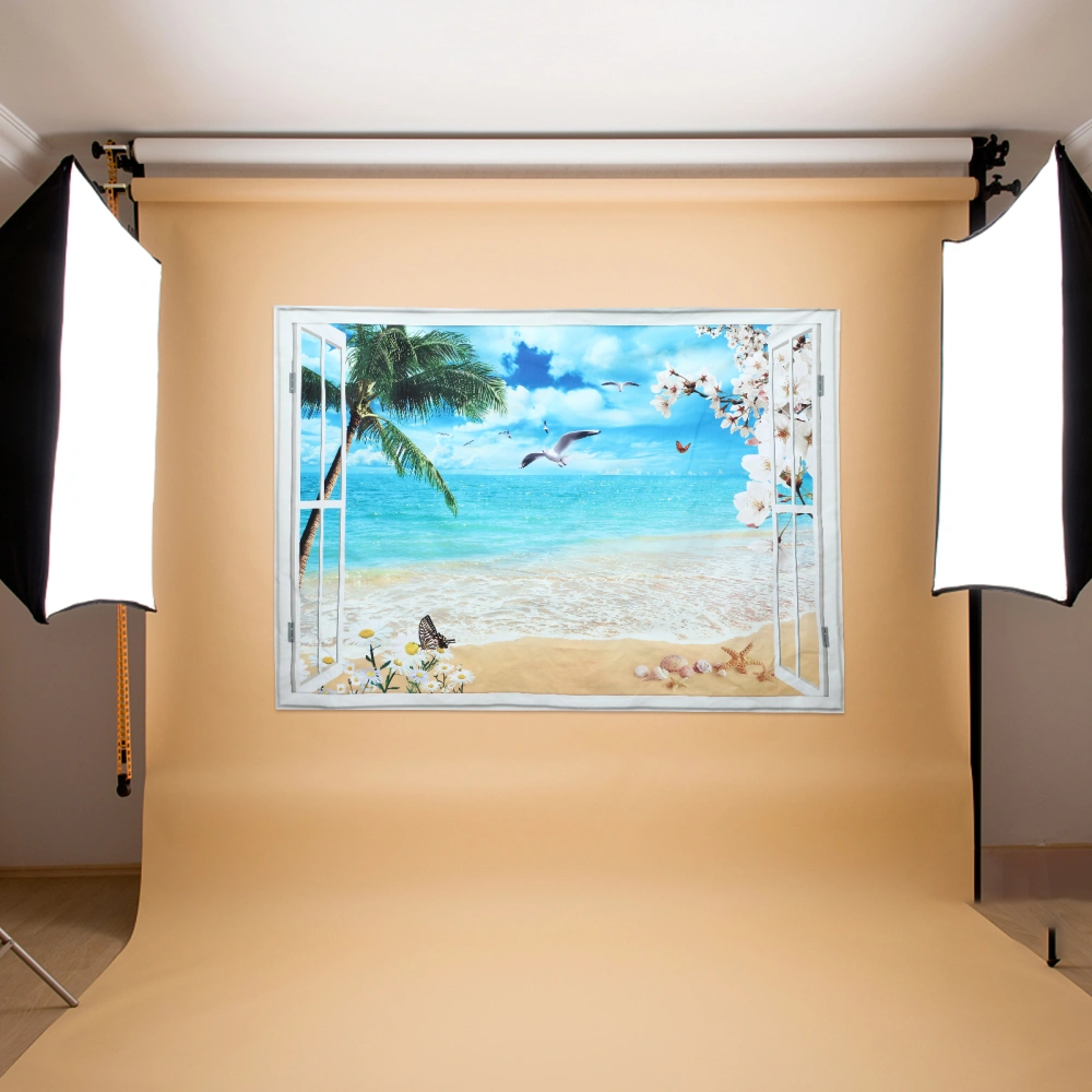 3D Natural Scenery Tapestry Ocean Beach Decorative Wall Painting Backdrop