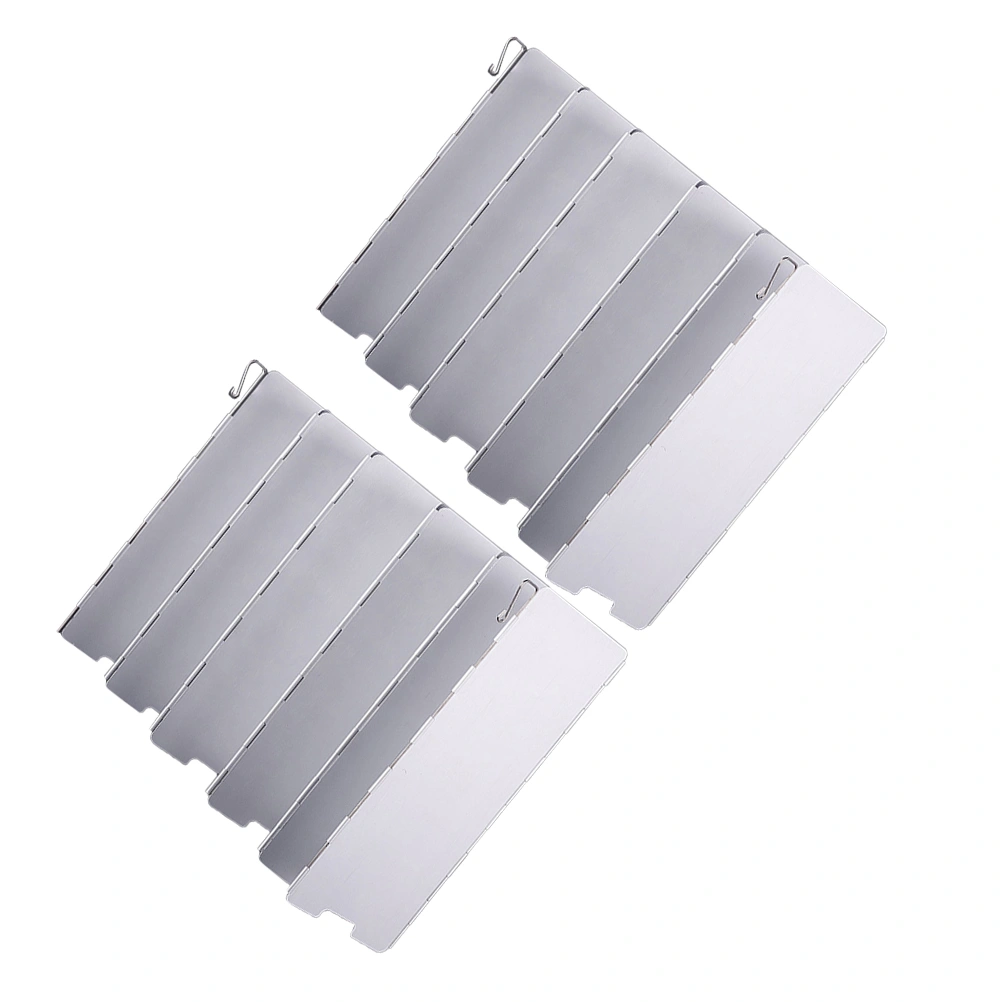 1 Pc Camping Wind Shield Foldable Lightweight Aluminium Alloy Wind Shield with Carry Bag for Barbecue Outdoor Camping Picnic (12 Sheet, Silver)