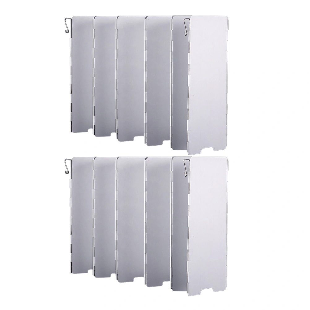 1 Pc Camping Wind Shield Foldable Lightweight Aluminium Alloy Wind Shield with Carry Bag for Barbecue Outdoor Camping Picnic (12 Sheet, Silver)