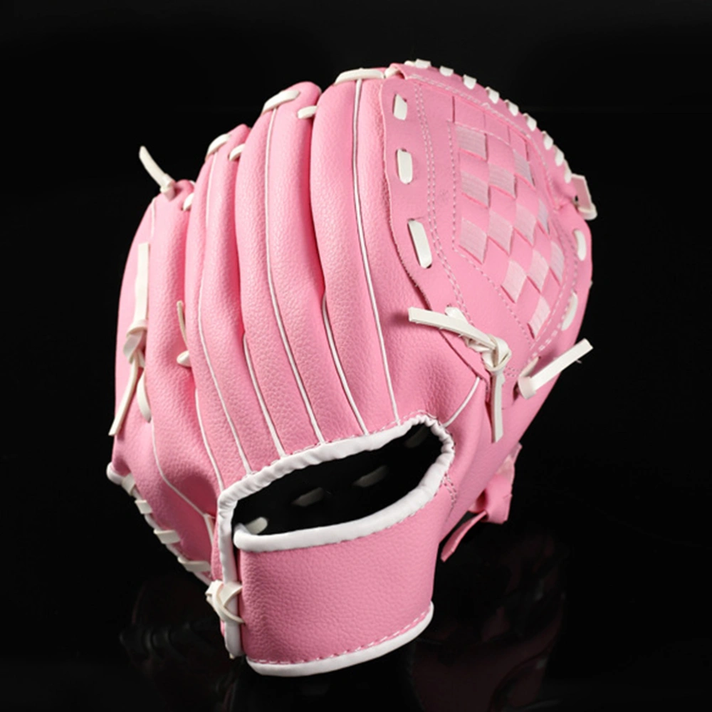 11.5 Inch Thicken Infield Pitcher Baseball Gloves Softball Gloves Children Man Women Adolescents Full Adult Sports Infielder's Glove(Pink)