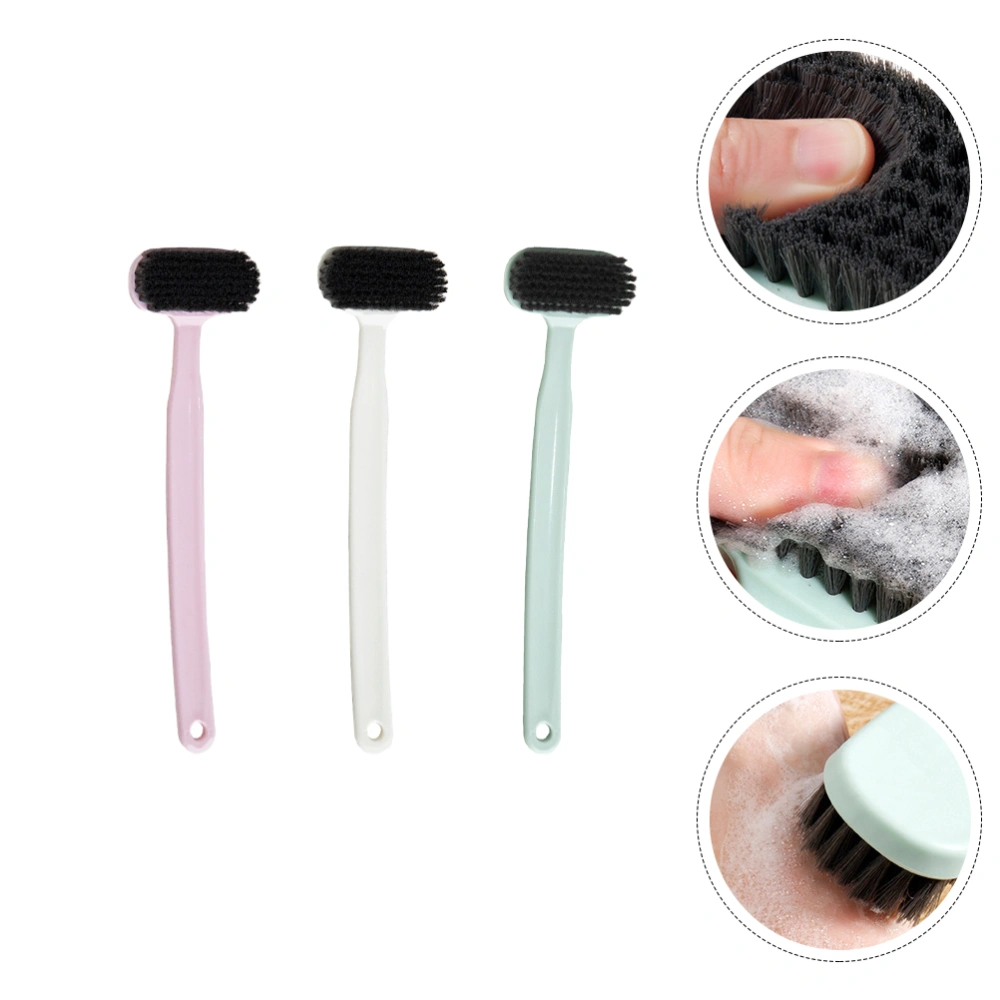 3Pcs Shower Body Exfoliating Brush Long Handle Bath Back Scrubber Shower Tool