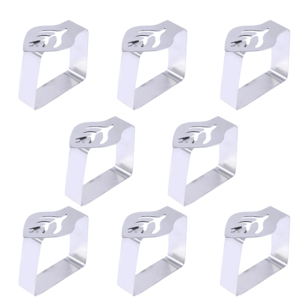 8PCS Stainless Steel Tablecloth Clips Creative Table Skirt Clamps for Home Wedding Party Picnic (Leaf)