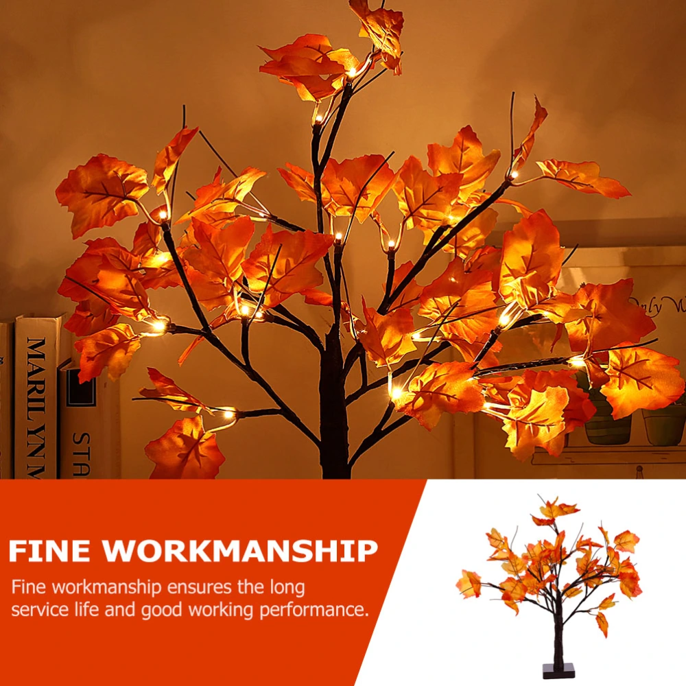 1PC Halloween 24 LED Maple Leaf Tree Lamp Battery USB Dual-purpose Tree Lamp