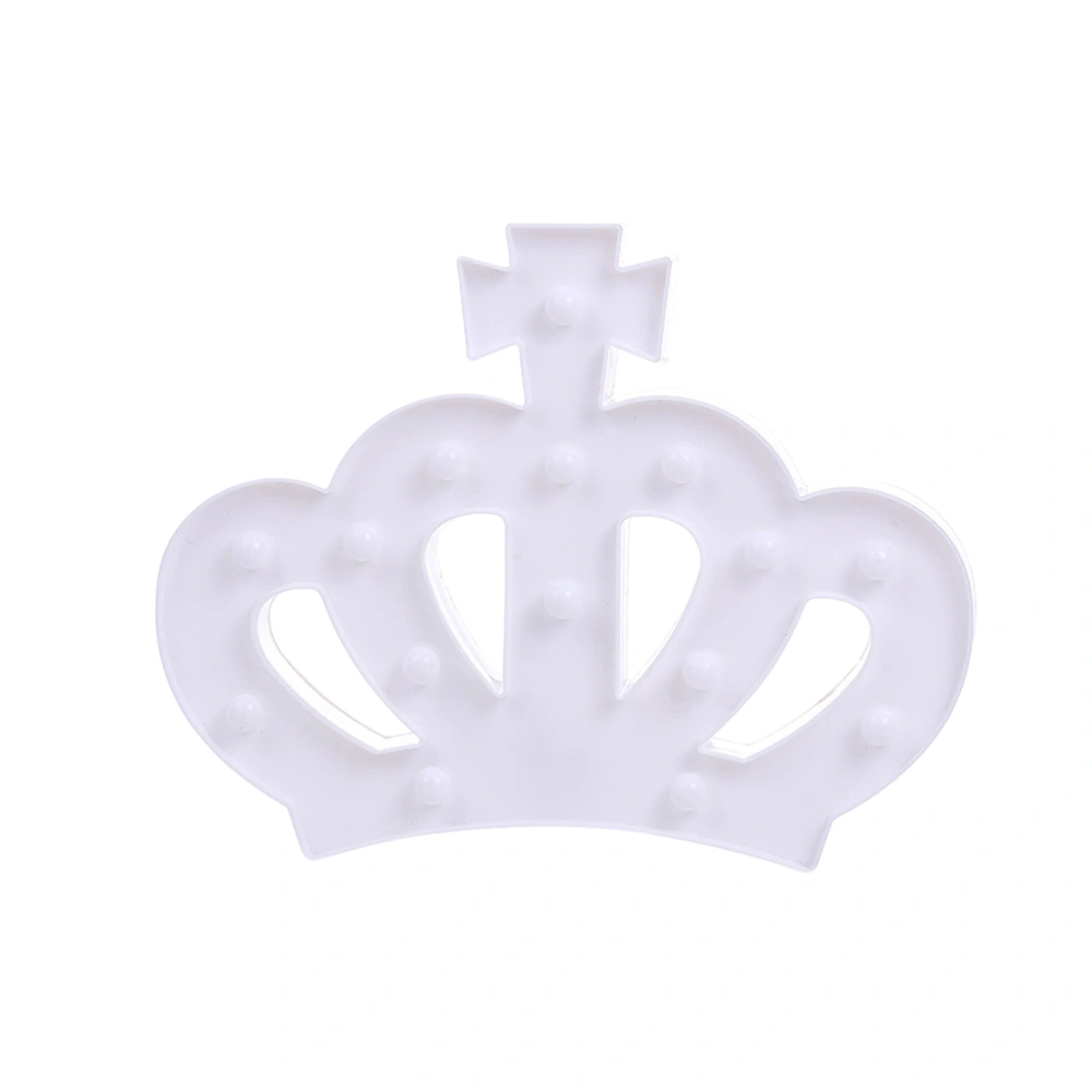 Creative Crown Shaped LED Night Lamp Warm White Night Light Home Bedroom Decorative Lamp - Without Batteries (White)