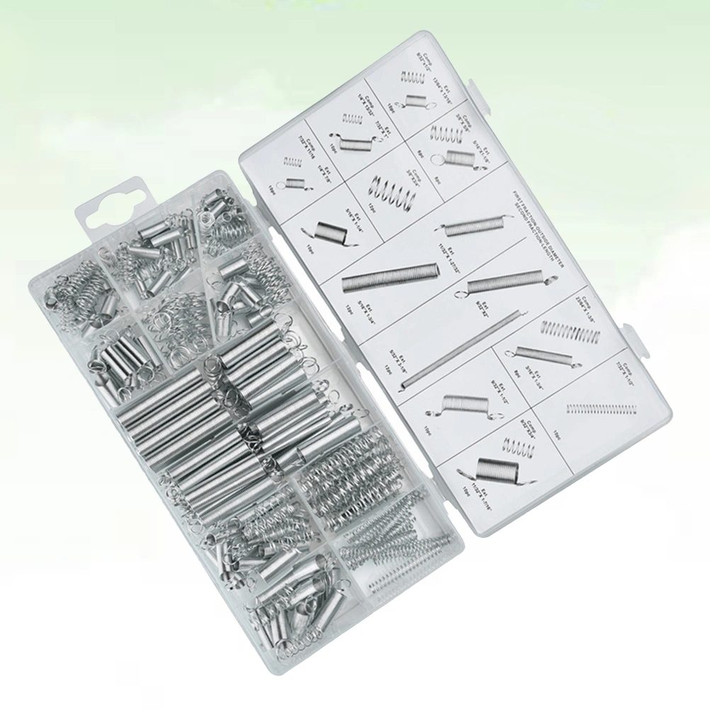 200pcs Spring Assortment Spiral Spring Galvanized Spring Set Extension Tension Pressure Springs Accessories
